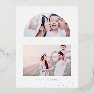 Snowy Globe Christmas Photo Foil Holiday Postcard