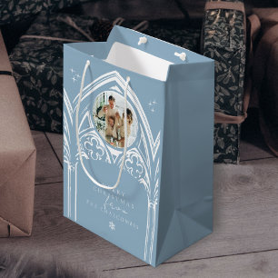 Snowy Gothic Winter Fairytale Photo Christmas Medium Gift Bag