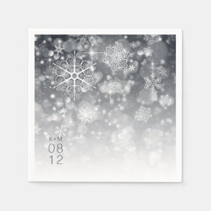 Snowy Gradient Wedding CharcoalID744 Napkin