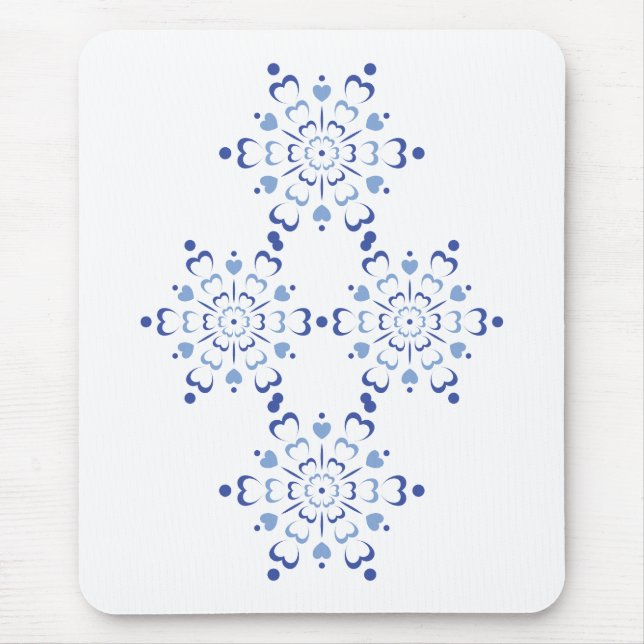 Snowy Heartburst Mouse Pad (Front)