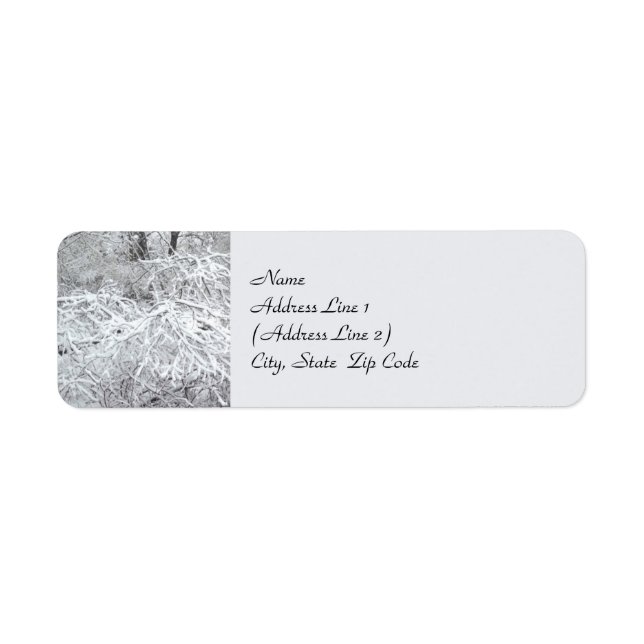 Snowy Hedgerow - Adresse de retour hiver Label (Devant)