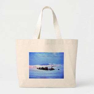 Snowy hills large tote bag