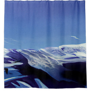 Snowy hills, winter panorama