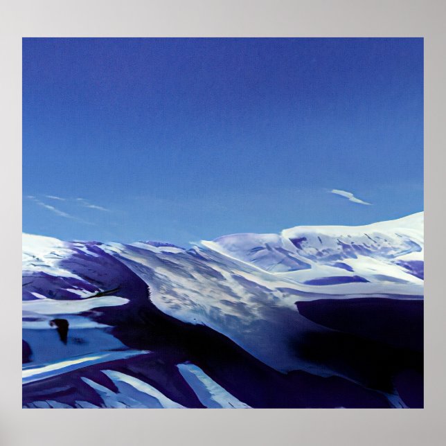 Snowy hills, winter panorama poster (Front)