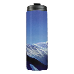 Snowy hills, winter panorama thermal tumbler