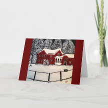 Snowy House Holiday Card