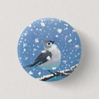 Snowy January 1 Inch Round Button