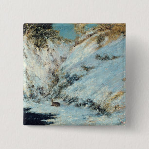 Snowy Landscape, 1866 2 Inch Square Button