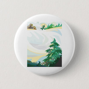 Snowy Landscape 2 Inch Round Button