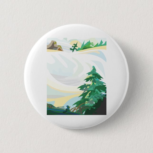 Snowy Landscape 2 Inch Round Button (Front)