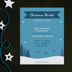 Snowy Landscape - Blue Christmas Market Flyer