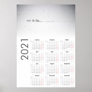 Snowy Landscape Calendar 2021 Poster