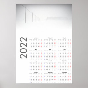 Snowy Landscape Calendar 2022 Poster