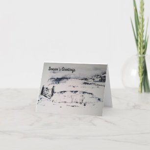 Snowy Landscape Christmas scene Christmas card 