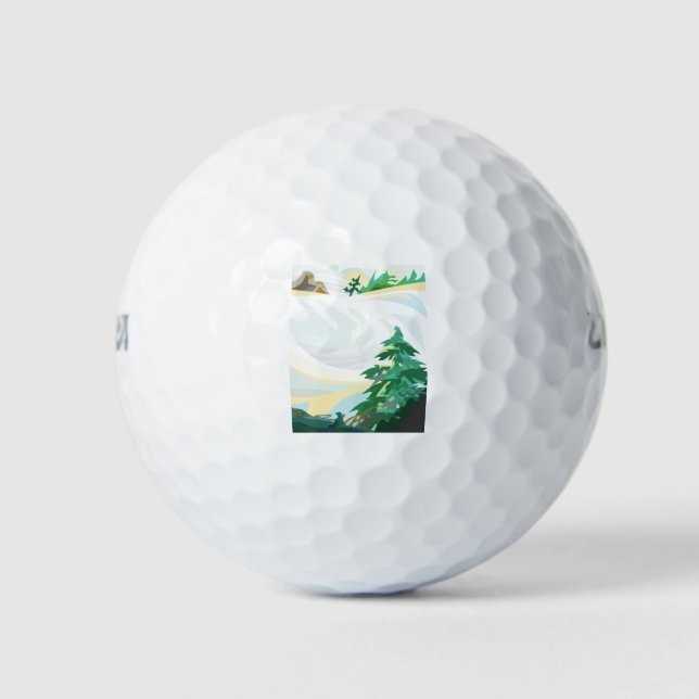 Snowy Landscape Golf Balls (Front)