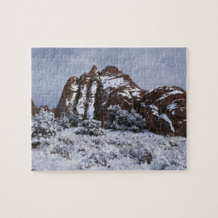 Snowy landscape in Arches National Park, Utah Jigsaw Puzzle