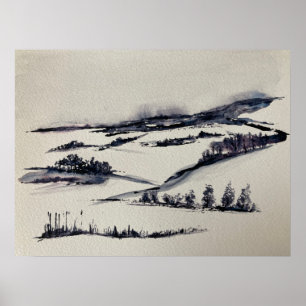 Snowy Landscape  Poster