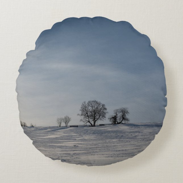 Snowy landscape  round pillow (Front)