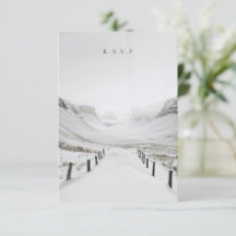 Snowy landscape wedding meal choices RSVP