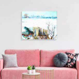Snowy Landscape with Arles by Vincent van Gogh Canvas Print