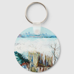 Snowy Landscape with Arles by Vincent van Gogh Keychain