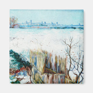 Snowy Landscape with Arles by Vincent van Gogh Magnet