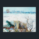 Snowy Landscape with Arles by Vincent van Gogh Postcard<br><div class="desc">Snowy Landscape with Arles in the Background by Vincent van Gogh is a vintage post impressionism landscape nature painting. A field covered in snow during the winter season with the village of Arles, France in the distance. About the artist: Vincent Willem van Gogh (1853 -1890) was one of the most...</div>