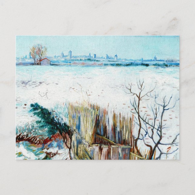 Snowy Landscape with Arles by Vincent van Gogh Postcard (Front)