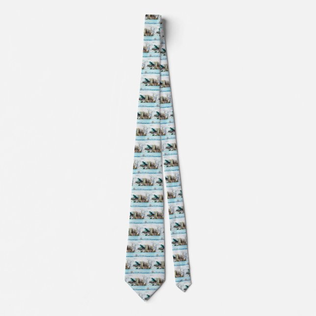 Snowy Landscape with Arles by Vincent van Gogh Tie (Front)