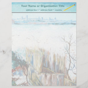Snowy Landscape with Arles in the Background Letterhead