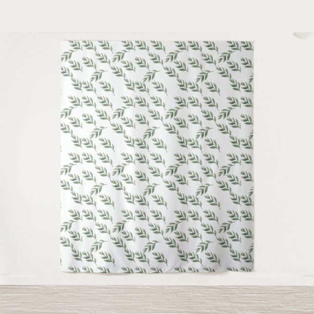 snowy ☃ leaves  tapestry (Front)