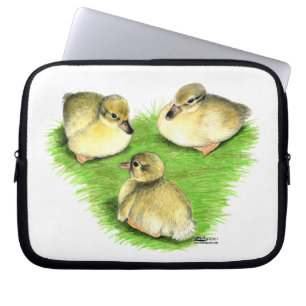 Snowy Mallard Ducklings Laptop Sleeve
