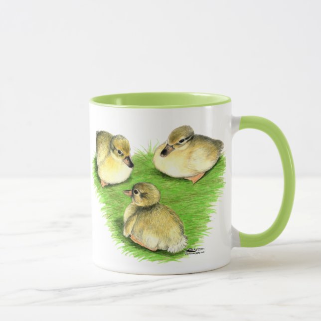 Snowy Mallard Ducklings Mug (Right)