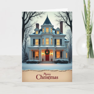Snowy Manor Christmas Card