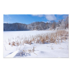 Snowy Marthaler Pond Winter Scenic Photo Print