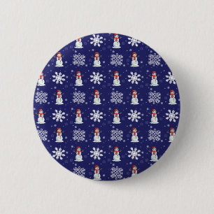 Snowy Men 2 Inch Round Button