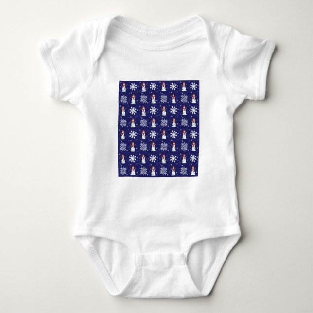 Snowy Men Baby Bodysuit (Front)