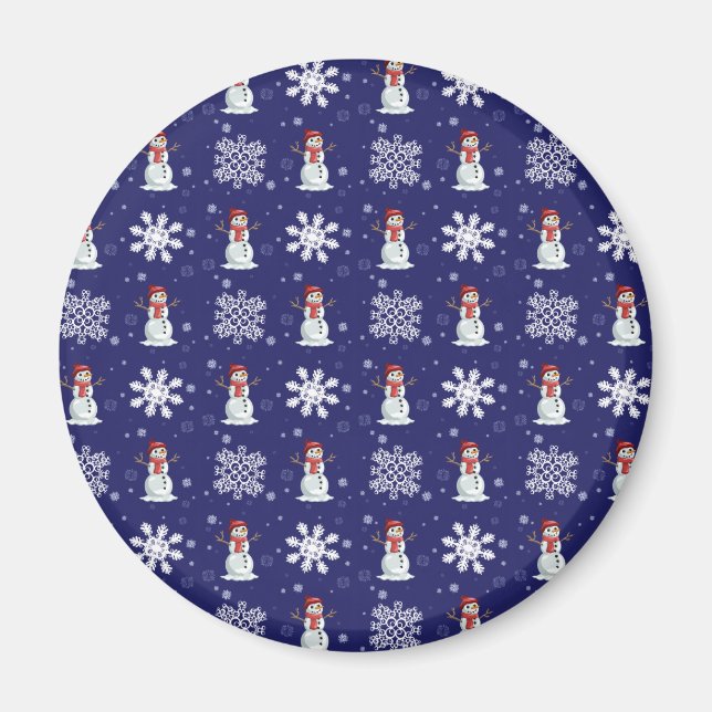 Snowy Men Magnet (Front)