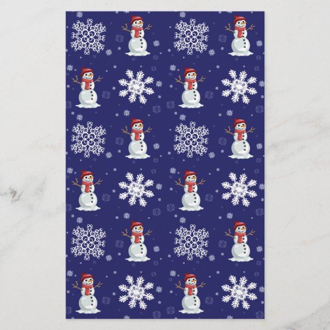 Snowy Men Stationery (Front)