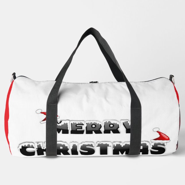 SNOWY MERRY CHRISTMAS  DUFFLE BAG (Front)