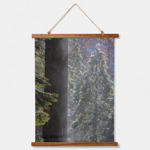 Snowy Mist in the Forest Hanging Tapestry