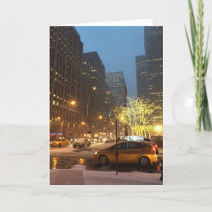 Snowy Morning Midtown New York Christmas Holiday Card
