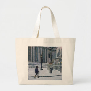 Snowy morning St. Paul's Cathedral 2009 Large Tote Bag