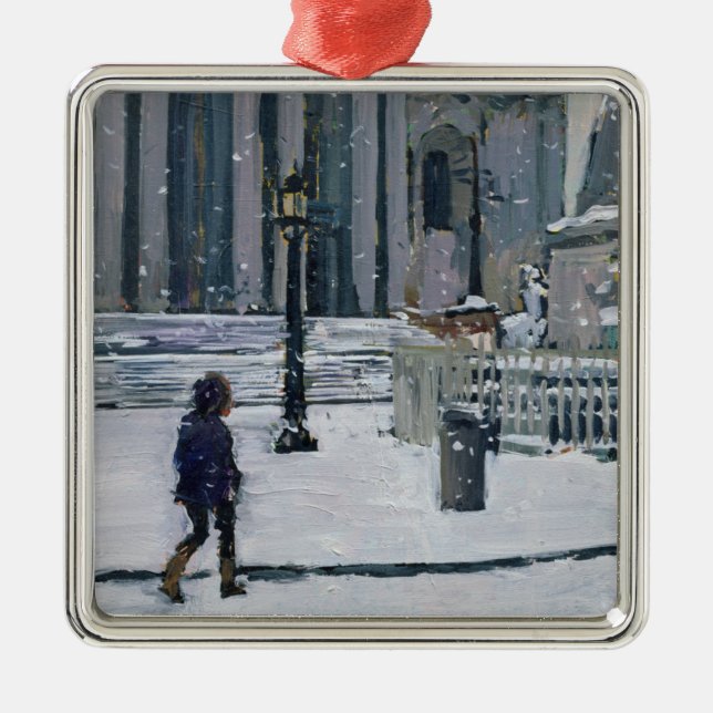 Snowy morning St. Paul's Cathedral 2009 Metal Ornament (Front)