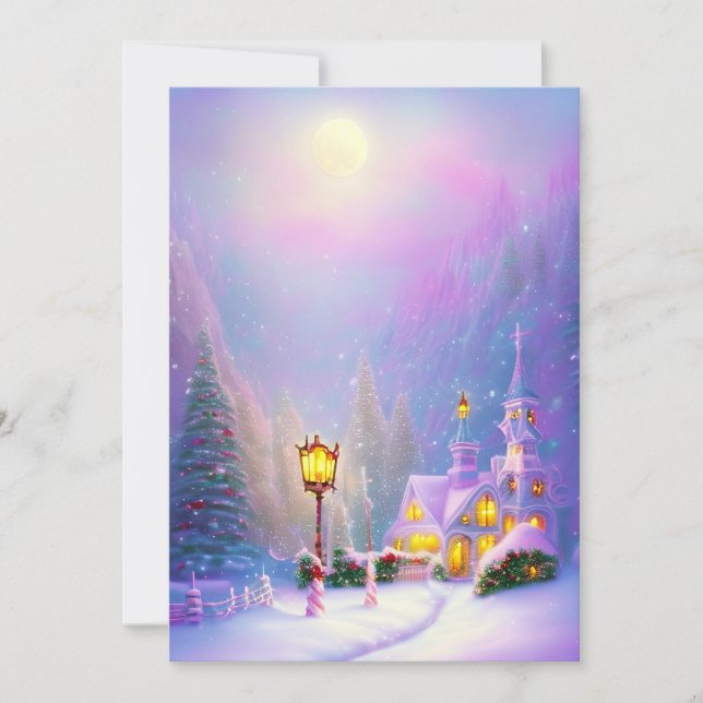 Snowy Mountain church budget Christmas Holiday Card (Front)