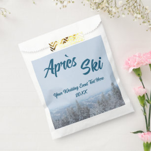 Snowy Mountain Forest Apres Ski Wedding Event Favour Bag