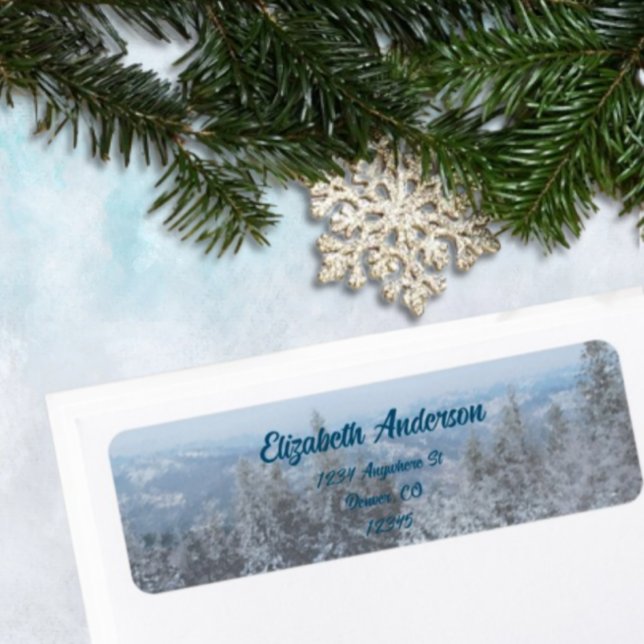 Snowy Mountain Forest Wedding Event Return Address (Creator Uploaded)