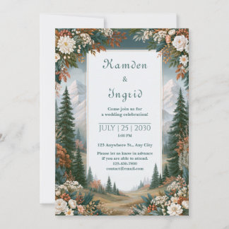 Snowy Mountain Forest Wedding Invitation