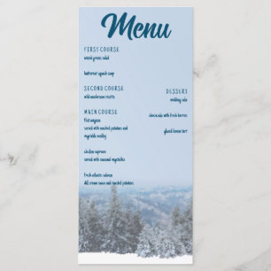 Snowy Mountain Forest Wedding Menu
