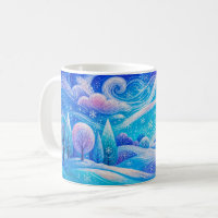 Snowy mountain forest with drifting snow